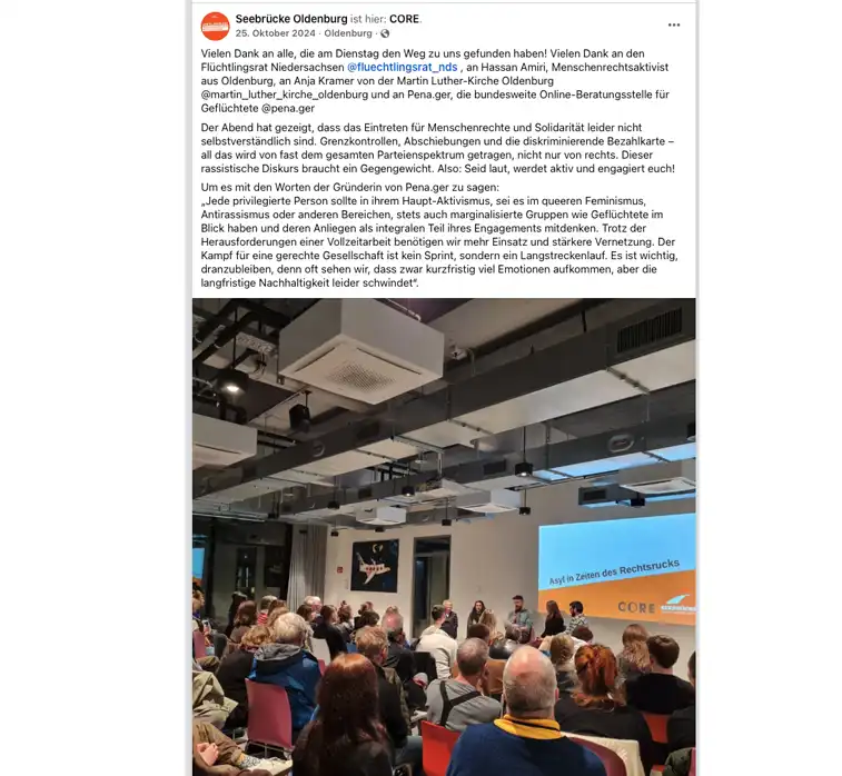 Pena.ger bei Podiumsdiskussion: Menschenrechte in Zeiten des Rechtsrucks verteidigen