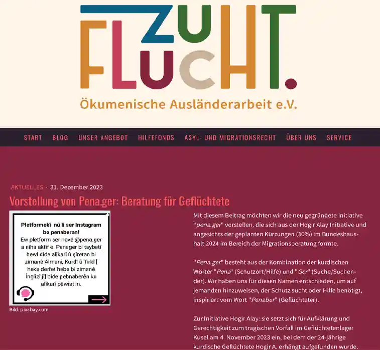 Zuflucht e.V. stellt Pena.ger vor